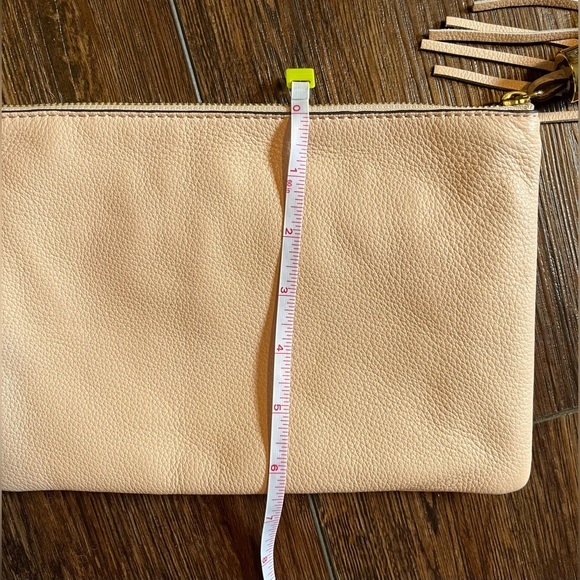NWOT G.I.L.I. Leather Tassel Pouch. Blush pink. - Picture 11 of 11